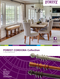 Image of Forest Drapery Hardware products such as hand drawn and motorized track systems, decorative metal and wood hardware, roller shades and Romans.